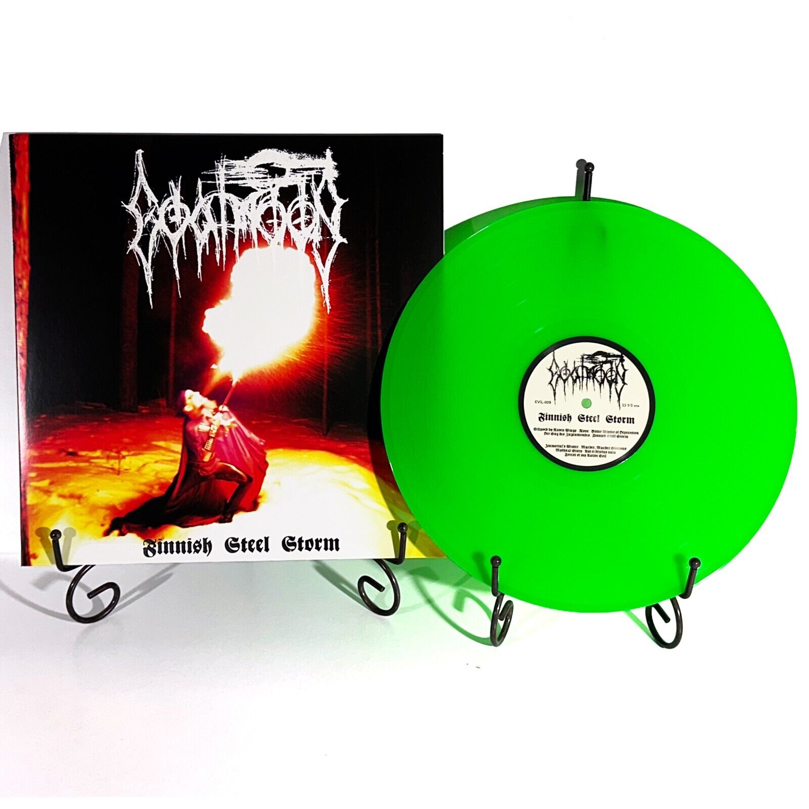 GOATMOON Finnish Steel Storm LP Neon Green Vinyl Satanic Warmaster Horna Nattfog
