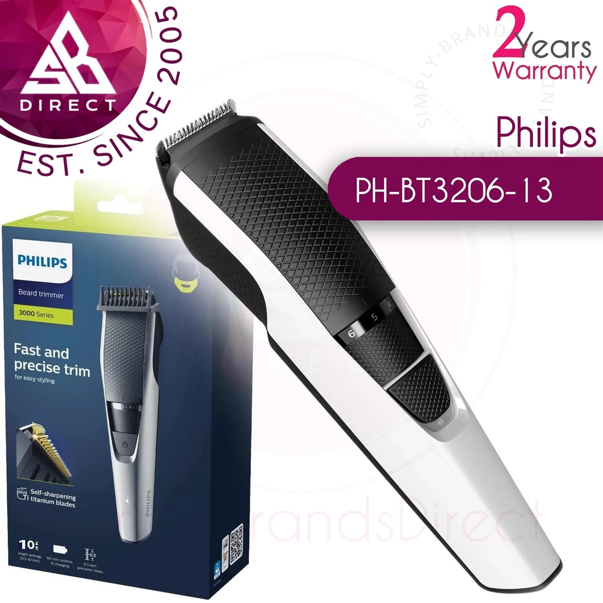 Philips Series 3000 Cordless Beard Esay Stubble Beard Trimmer