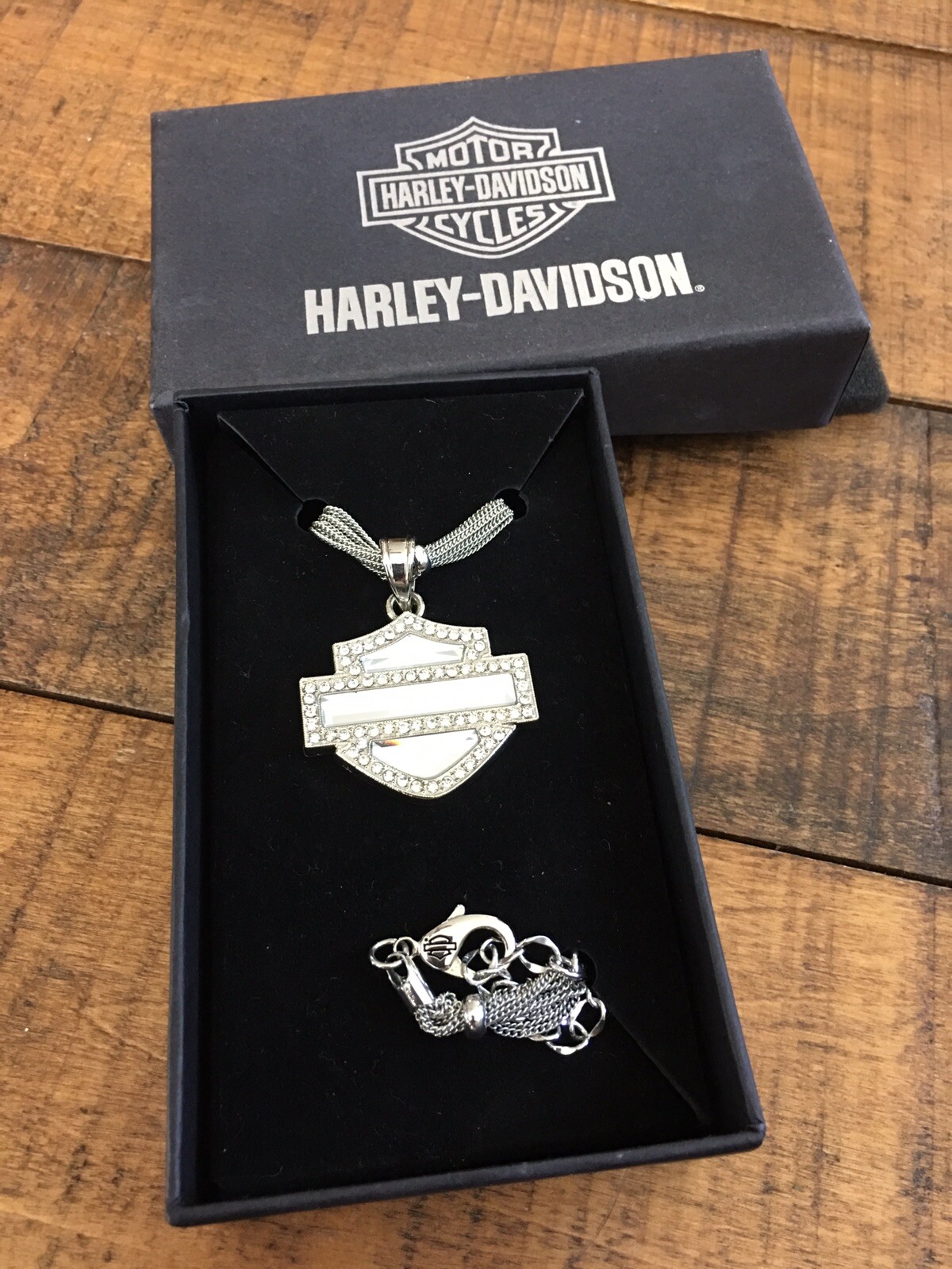 Jewelry Watches Fashion Jewelry Silver Hdn0256 16 Harley Davidson Women S Bar Shield Filigree Cross Necklace