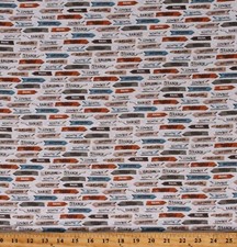 Cotton Wild West Ranch Signs Desert Cowboy Fabric Print by the Yard D466.49