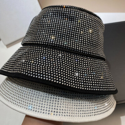1X Lady Glitter Bucket Hat Rhinestone Fishing Cap Crystal