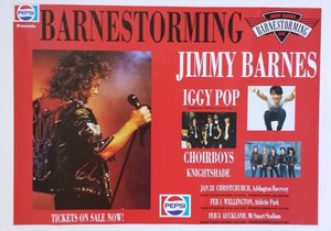 Jimmy Barnes Iggy Pop 1989 Nz Tour Small Poster Ebay