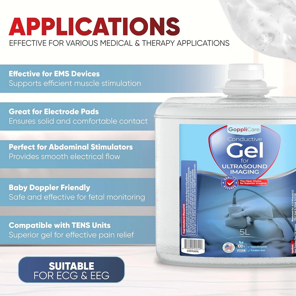 Goppli 5L Conductive Cooling Gel for Ultrasound Imaging Hypoallergenic Last Long - Image 4 of 4