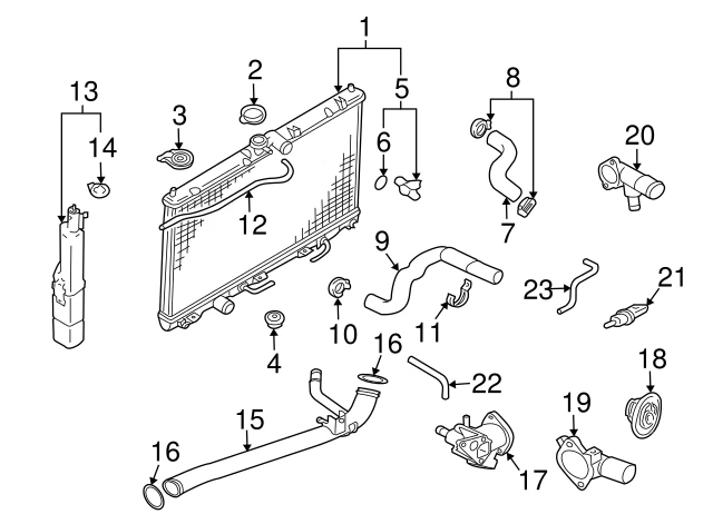 Thermostat Housing for Mitsubishi Galant 2004-2012 2.4L Eclipse 2006-2012 - Image 3 of 3