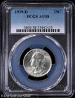 1939-D 25C Silver Washington Quarter PCGS AU 58