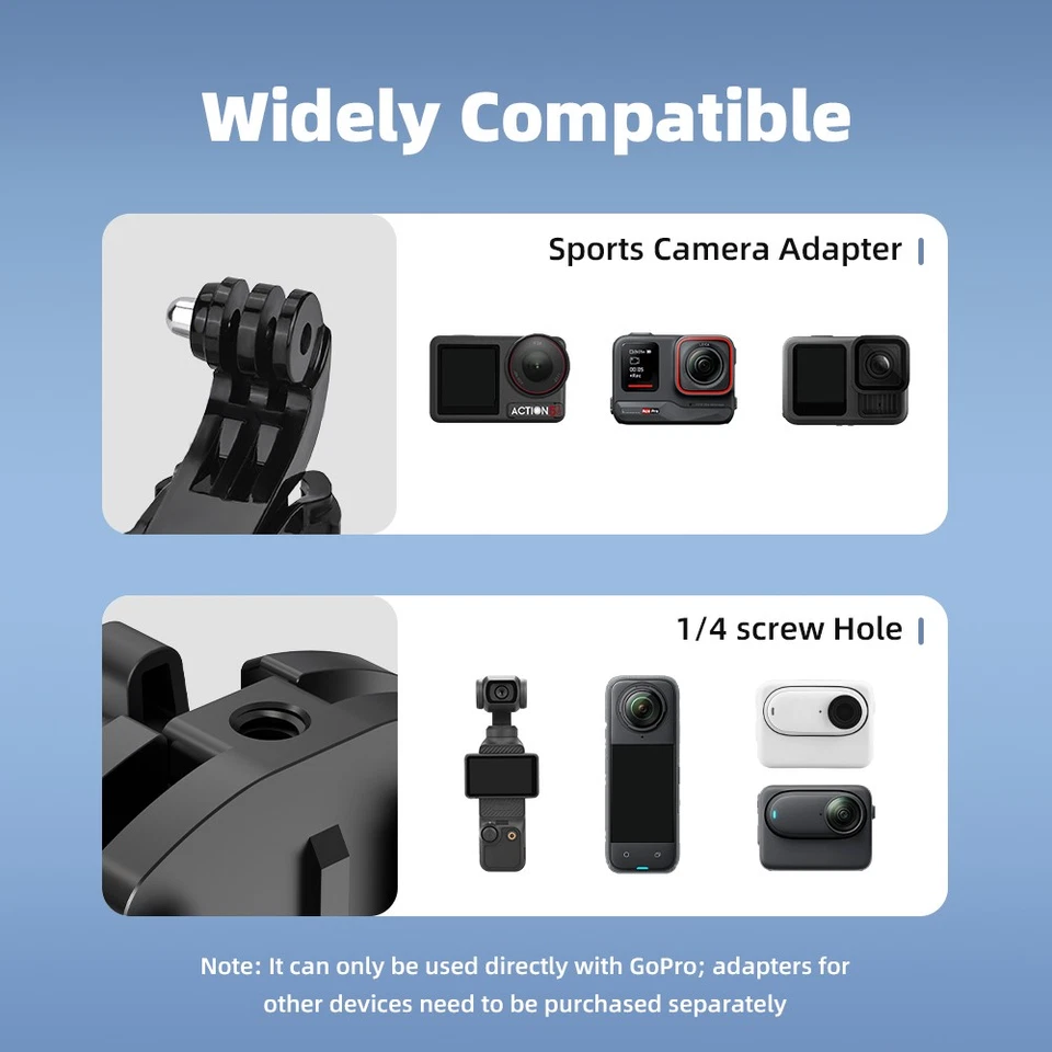 Camera Outdoor Vlog Adapter Clip Mount for GoPro 13/DJI Action5Pro/Insta360 X5 - Image 3 of 4