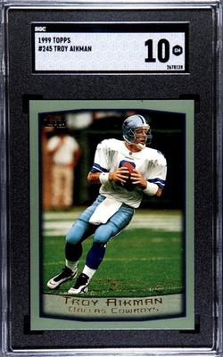 1999 Topps #245 Troy Aikman SGC 10 Gem Mint | eBay