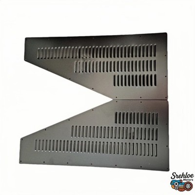Srehloe Pair Aluminum Front Louvers Hood Vent Cooling Kit Bolt-On Louver Panel