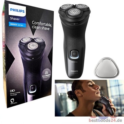 PHILIPS Rasierer Rotationsrasierer  Shaver 3000X SkinProtect Nass-Trockenrasur