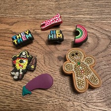 Croc Shoe Charms Jibbitz Lot Spongebob Eggplant Wishbone Rainbow Pronoun Pins