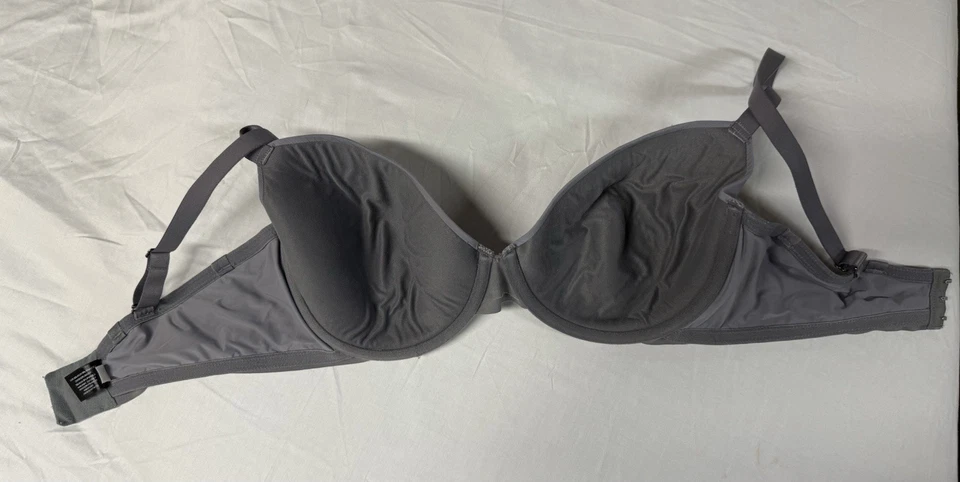 36D Vera Wang Womens Gray Mesh Lined Underwire Back Closure Demi Bra - Image 3 of 4