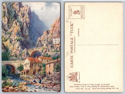 Raphael Tuck Menton Le Pont Saint-Louis French Riviera Italian Border Postcard