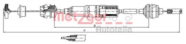 Kupplungsseil Kupplungszug Metzger Autoteile 11.3266 FüR 8E 8B 406 Peugeot Break-image