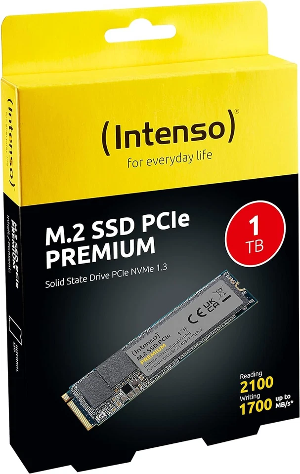Intenso 1TB M.2 SSD PCIe Premium, up to 2100 MB/s, (PCI Express Gen.3x4 NVMe 1.3 - Image 2 of 4
