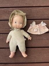 Knickerbocker Holly Hobbie Baby Doll w/ Pink Dress Bonnet Blonde Hair 1970 s