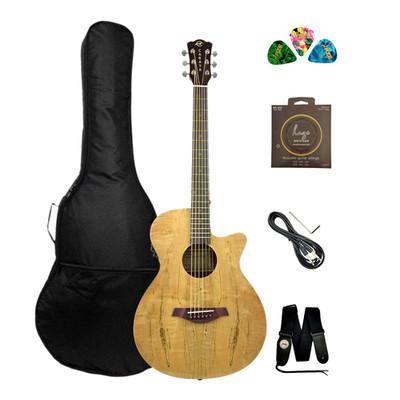 40'' Caraya OM Cutaway Electric-Acoustic Guitar, Splated Maple +Bag|GYPSY-CEQ/GC|
