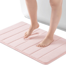 Memory Foam Bath Mat 17 X 24 , Water Absorbent Bath Mats for Bathroom, Non Slip