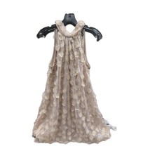 Sam and Jess Women's Flower 3D Applique Halter Neck Sleeves Maxi Dress Size M