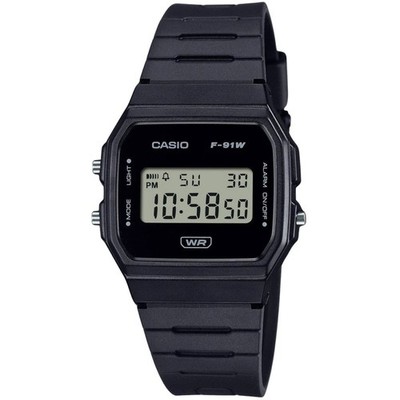 Casio Unisex Watch Quartz Digital Dial Black Bio-Based Resin Strap F91WB-1A