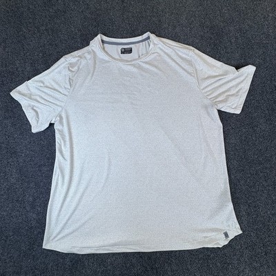 Mondetta Outdoor Project T-Shirt Men XL White Gray Micro Dash Stretch Activewear