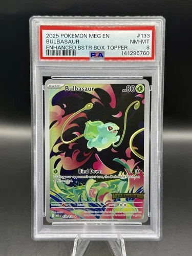 PSA 8 Bulbasaur Stamped Box Promo Pokemon Mega Evolution 133/132 English 2025