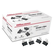 36 OFFICE DEPOT Large 2 Binder Clips Three 12 Count Boxes