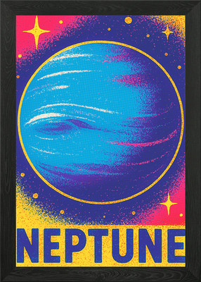 Bunter Neptun Planet Kunst Gerahmtes Wandbild Poster Leinwanddruck Bild