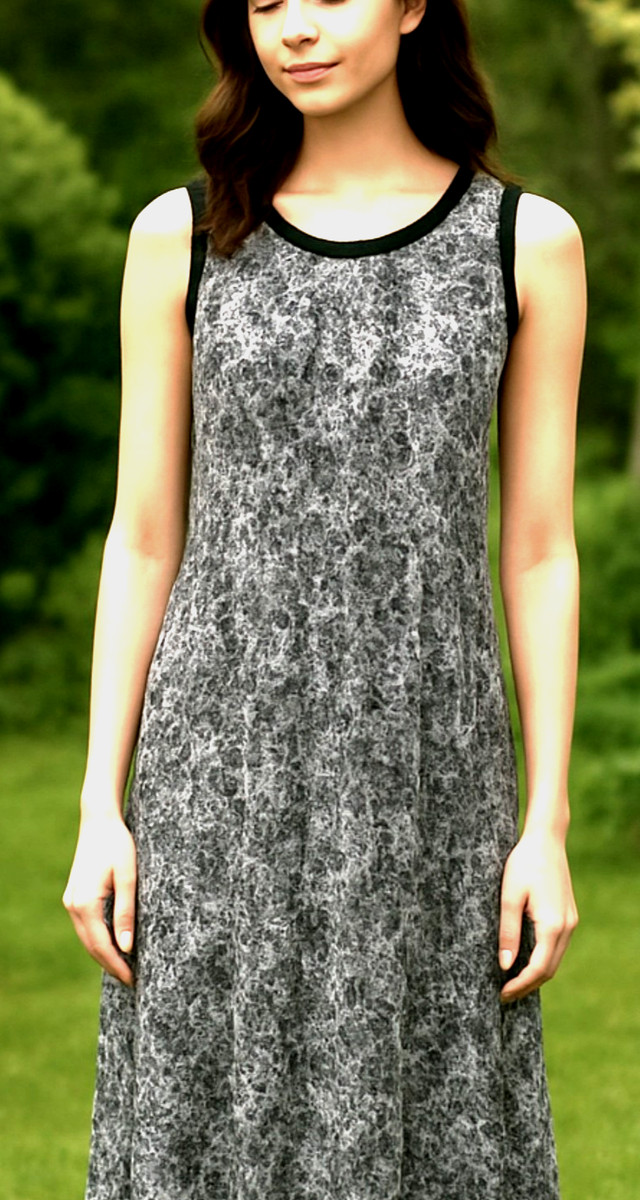Drapers & Damons Dress size 1X Black & White Floral Sleeveless Womens