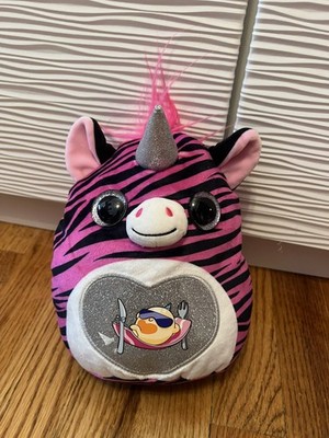 EUC Zuru Rainbocorns Wild Heart Surprise Series 3 Pink Zebra Stripe 10'' Plush 