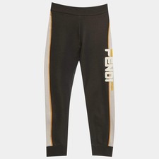Fendi Kids Black Zucca Side Band Trim Jersey Joggers 9 Yrs