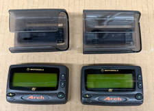 Vintage Motorola ARCH Flex Pager Black  Clip A06GJB5802AA-TESTED LOT OF 2 