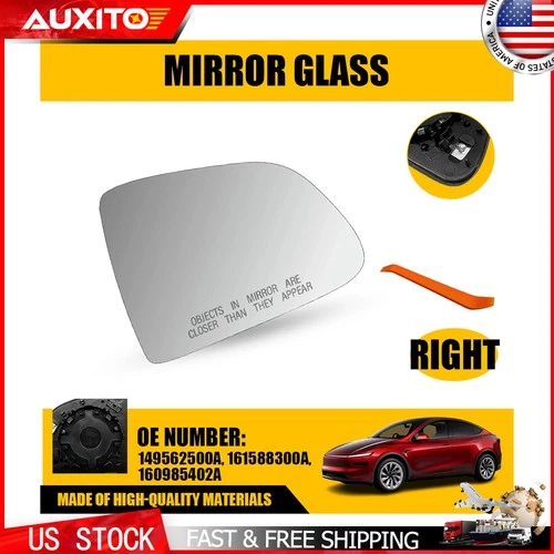 For Tesla Model Y 2020-2025 Passenger Side View Heated Mirror Glass Blind Spot