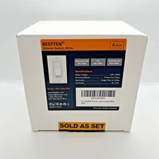 BESTTEN Dimmer Switch 6-Pack LED/Halogen/Incandescent Single-Pole or 3-Way NEW