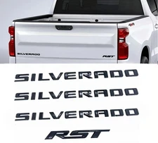 4pack OEM Silverado RST Hood Emblem Nameplate Badge Kit for  2019-25 Black Gloss