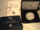 2014-W $1 US Mint Proof American Silver Eagle w/ Box & COA