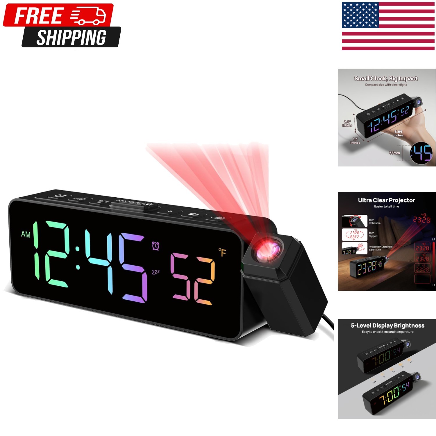 For Bedrooms: Temperature Display & Snooze...