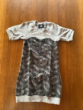 D&G Dress XXS Gray Short Sleeve Lace Detail Casual Style