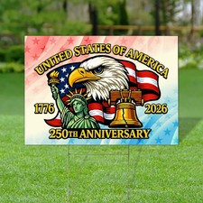 America 250th Anniversary Yard Sign Patriotic