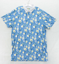 Tipsy Elves Polo Shirt Mens XXL Blue Botanics Tropical Golf Toucans Hawaiian