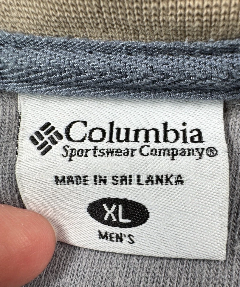 Columbia Mens Long Sleeve Henley Shirt Button Beige Outdoors XL - Image 3 of 4