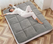 SLSY Futon Mattress Twin Full Queen Sherpa Fleece Reversible Design Mattress