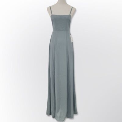 NWT Show Me Your Mumu Lauren Tie Maxi Dress Silver Crisp Sage Small | eBay