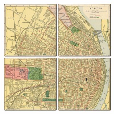 St. Louis Map Coaster Set of 4