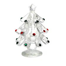Clear Crystal Christmas Tree Figurine Collectible Glass Christmas Tree Ornament