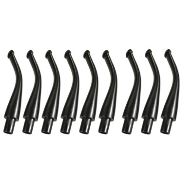 9X Black Mouthpieces Pipe Stems Tobacco Pipe Stem Bent Taper Filter NEW