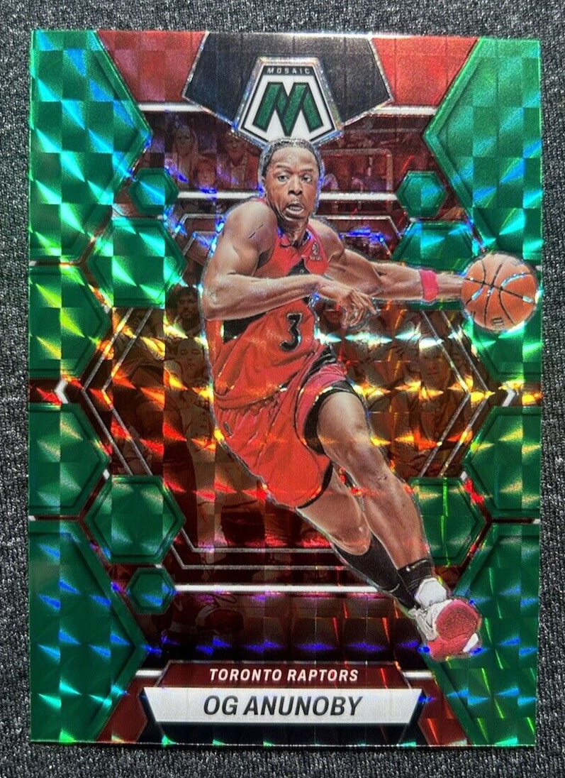 2022-23 Panini Mosaic Green Prizm #136 OG Anunoby Toronto Raptors