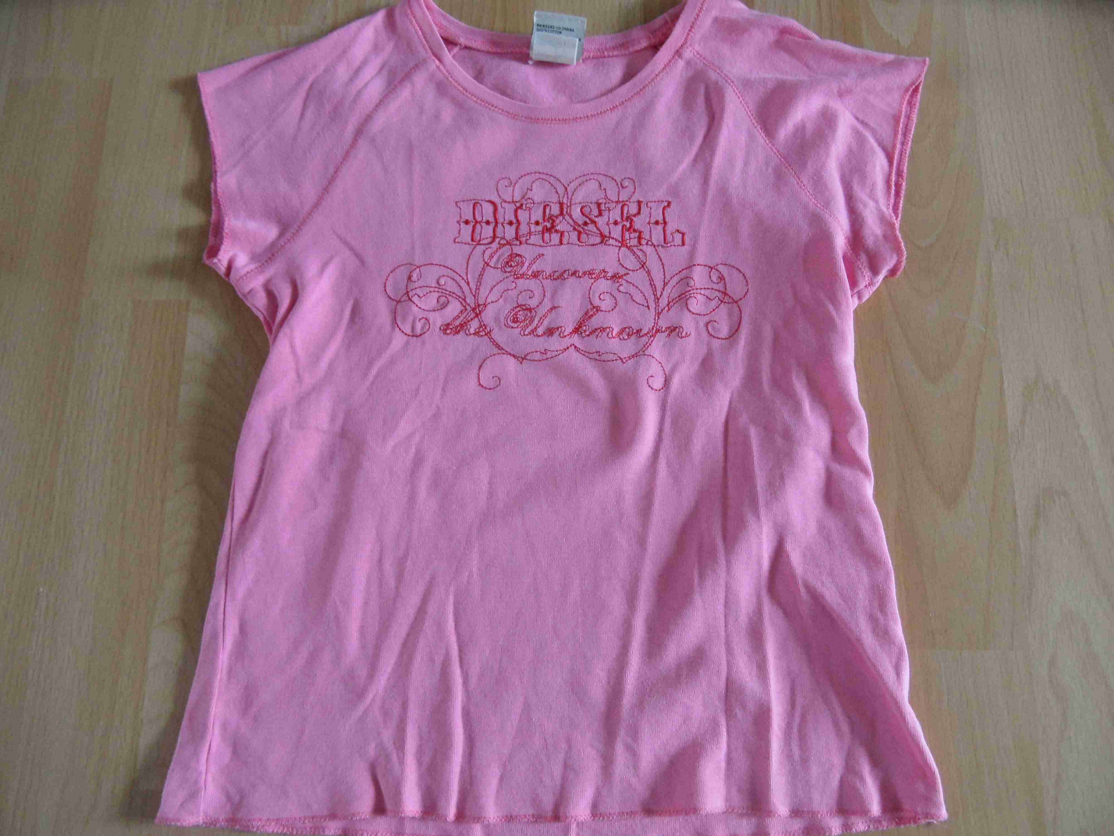 DIESEL schönes Shirt rosa m. Stickerei Gr. L / 152 TOP  BI1014