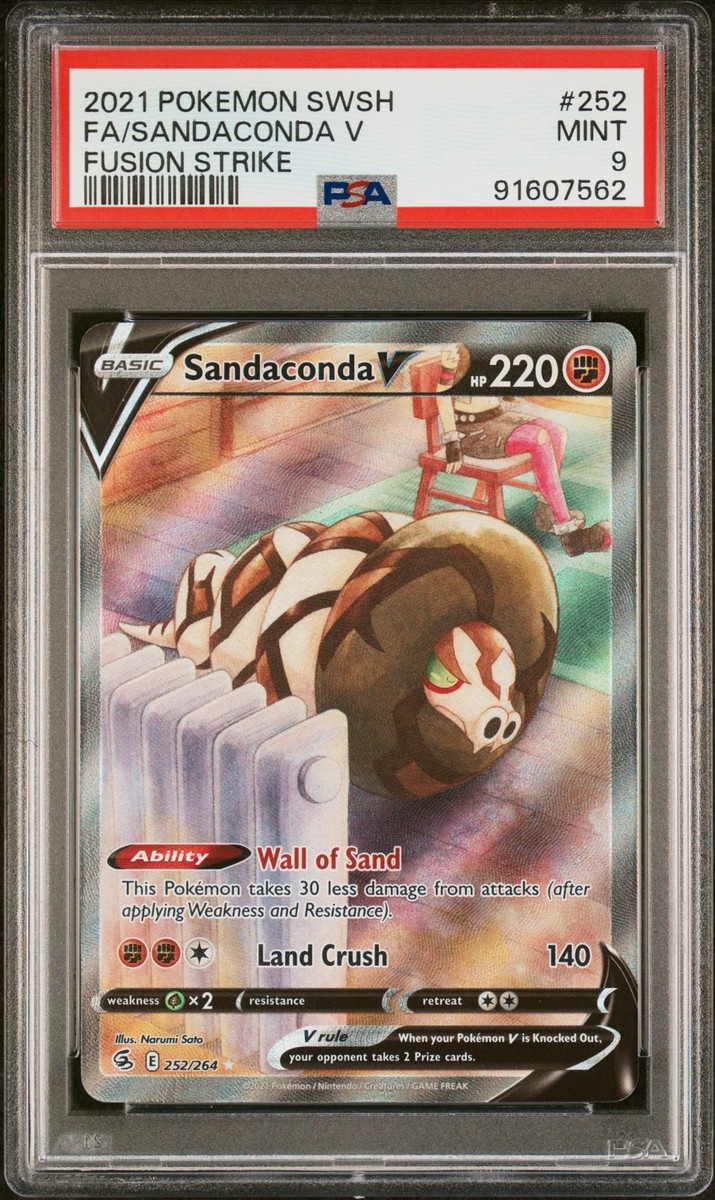 Sandaconda V Alt Art PSA 9 MINT Fusion Strike #252 Pokemon