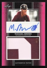 2019 Leaf Perfect Game National Showcase Michael Brown Auto Patch Pink #/10