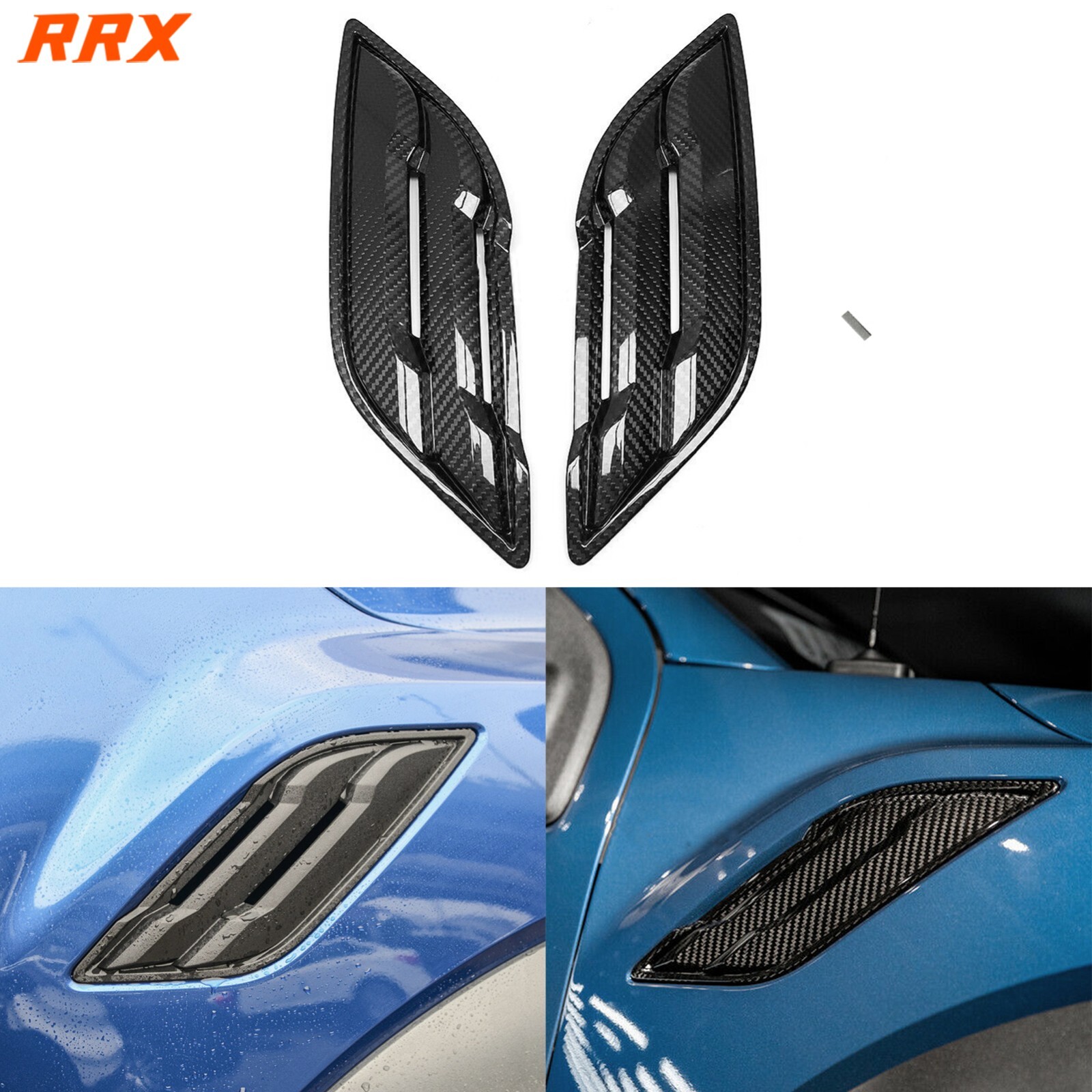 3K Real Carbon Fiber Side Fender Air Vent Cover for Ford F150 Raptor 2015-2020